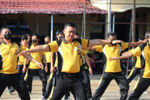 Tingkatkan Imun Polres Mura Gelar Olahraga Bersama