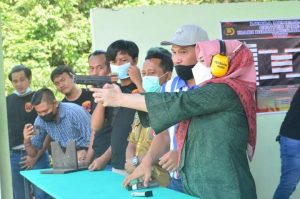 Peringati HUT Bhayangkara Ke 75 Tahun, Bupati Mura Resmikan Kejuaraan Menembak “Center Fire”
