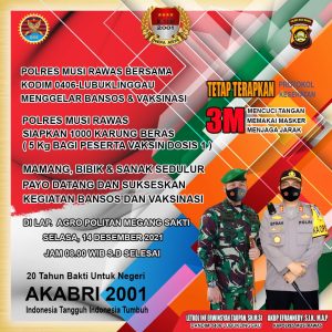 Polres Mura Dan Kodim 0406 Lubuklinggau, 20 Tahun Bakti Negeri, Yang Ingin Vaksin Dapat Bonus