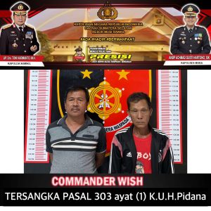 Dua Pemain Dadu Kuncang Tertunduk Layu Ketika Diamankan Tim Landak Polres Musi Rawas 